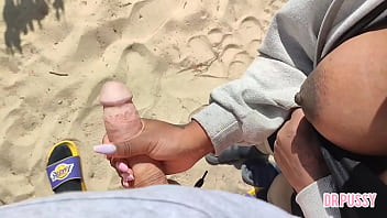 Cum on the beach